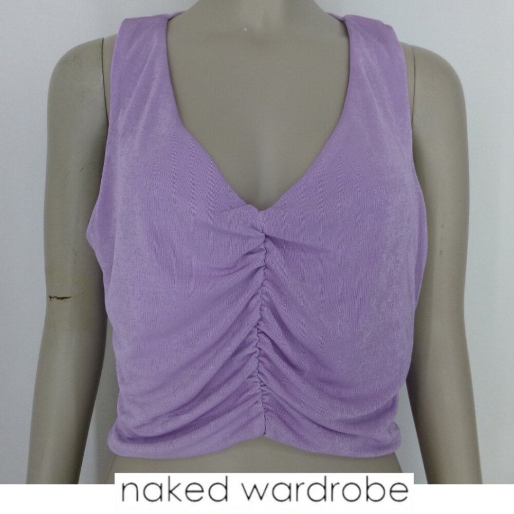 NWT N by Naked Wardrobe Shirred Crop Top